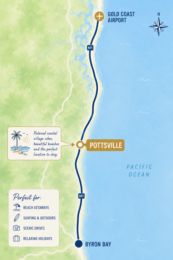 Gold Coast to Byron Bay Map